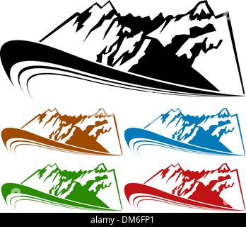 Moutain Range Set Stock Vector