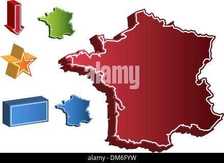 France Country Map Stock Vector Image & Art - Alamy