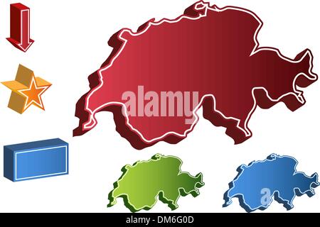 Download Abstract vector color map of Switzerland country Stock Photo: 43968023 - Alamy
