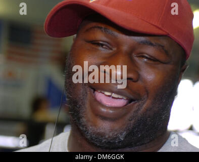 Apr 15, 2005; Hollywood, CA, USA; Boxing - JAMES 'Lights Out' TONEY answers questions from the press as he enters his final days of training for his April 30th bout against current WBA HEavyweight Champion John 'The Quiet Man' Ruiz.  Mandatory Credit: Photo by Rob DeLorenzo/ZUMA Press. (©) Copyright 2005 by Rob DeLorenzo Stock Photo