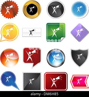 Megaphone Businessman Variety Set Stock Vector