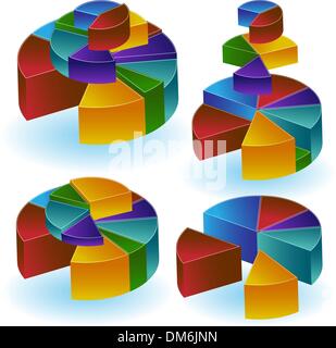 Stacked Pie Chart Stock Vector Image & Art - Alamy