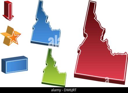 Idaho 3D Stock Vector