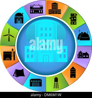 Building Structure Set - Wheel Stock Vector