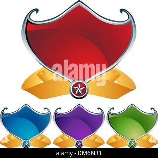Shields with Ribbon Stock Vector