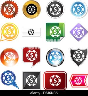 Poker Chip Variety Set Stock Vector