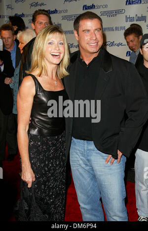 Sept. 24, 2002 - Los Angeles, CALIFORNIA - THE MOVIES THAT DEFINED THEIR GENERATION.GREASE, SATURDAY NIGHT FEVER AND.STAYING ALIVE DVD RELEASE PARTY.ON THE PARAMOUNT STUDIOS BACK LOT IN LOS ANGELES, CA.OLIVIA NEWTON-JOHN AND JOHN TRAVOLTA. FITZROY BARRETT /    9-24-2002              K26327FB         (D)(Credit Image: © Globe Photos/ZUMAPRESS.com) Stock Photo
