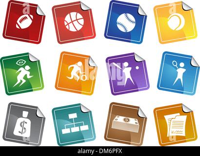 Sports Buttons - sticker Stock Vector