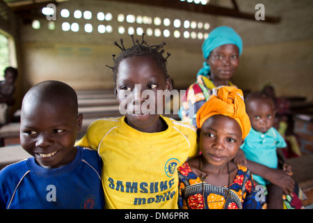 sick patients at MSF mobile clinic in CAR Stock Photo