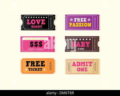Love night tickets Stock Vector