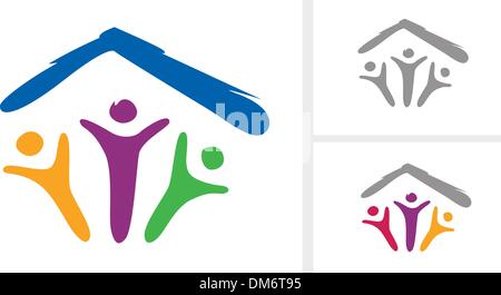 Family under one roof Stock Vector