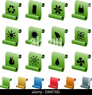 Eco friendly buttons - Scroll Stock Vector