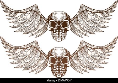 Winged Skulls Stock Vector