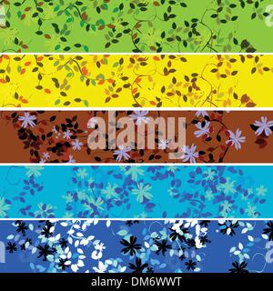 Five floral banners 2 Stock Vector