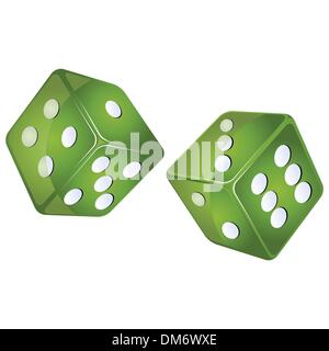 green dices Stock Vector
