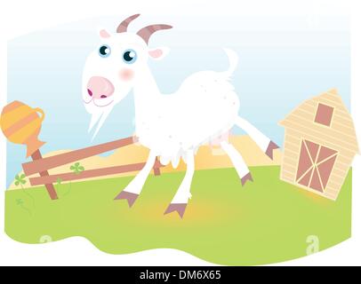 Goat on farm Stock Vector