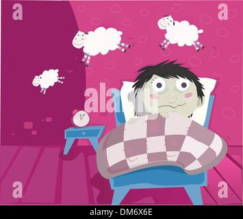 Counting sheep Stock Vector
