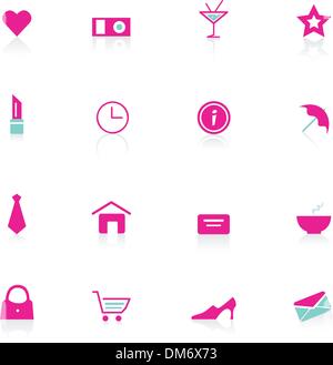 Woman pink icons (vector) Stock Vector