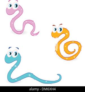 Garden worm set Stock Vector