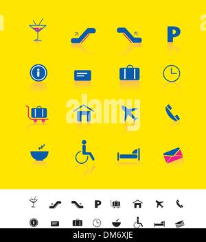 Airport and travel iconset Stock Vector