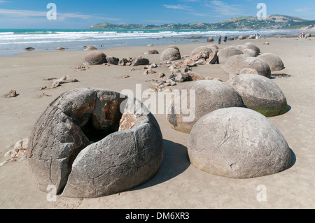 Moeraki Boulders or Kaihinaki, Hampden, East Otago, South Island, New Zealand. Stock Photo