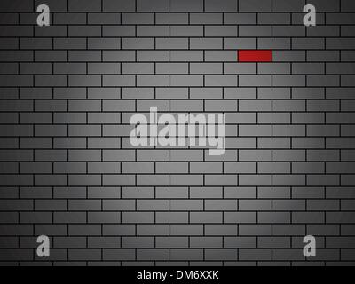 Vector brick wall made of red bricks Stock Vector