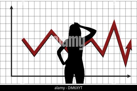 Man pondering the behavior of market Stock Vector