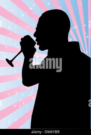 Man with glass Stock Vector