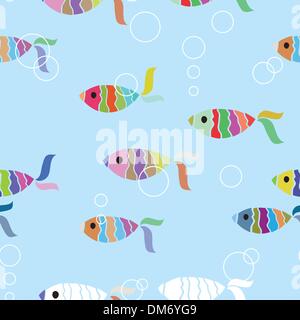 Fish seamless background Stock Vector