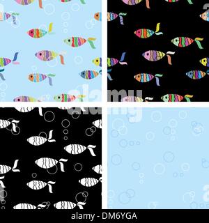 Fish seamless background Stock Vector