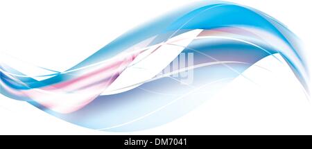 Abstract Vector Wave blue and pink color Stock Vector