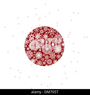 Red and white snowflakes. EPS 8 Stock Vector