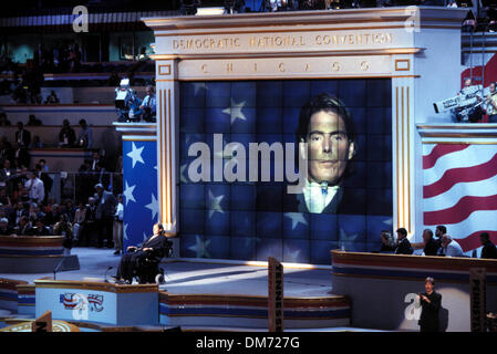 Aug. 28, 1996 - I7280.DEMOCRATIC NATIONAL CONVENTION IN CHICAGO.CHRISTOPHER REEVE 08/28/1996. JAMES COLBURN/(Credit Image: © Globe Photos/ZUMAPRESS.com) Stock Photo