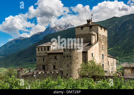 Italy, valle d'Aosta, Saint-Pierre, Sarriod Castle Stock Photo