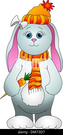 Doe-rabbit with a carrot Stock Vector