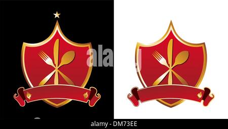 Restaurant shields illustrations Stock Vector