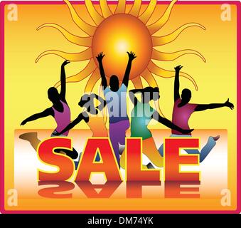 Vector summer sale poster design template. Stock Vector