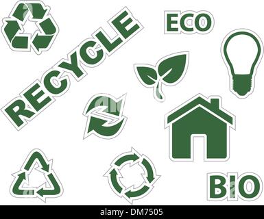 green environment and recycle icons Stock Vector