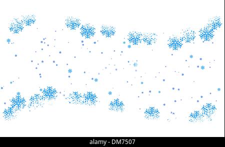 Blue christmas background with wave and snowflakes, vector illustration ...