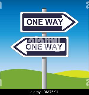 One Way Sign Stock Vector