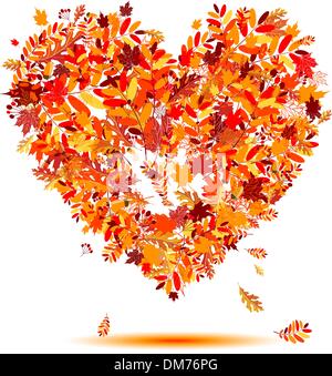 Autumn, the leaves fall from the tree. Foliage, vertical vector ...