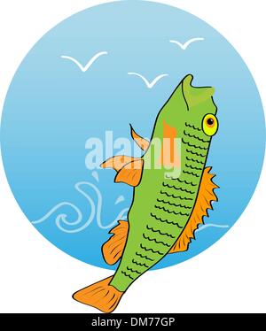 Vector picture of hooked fish and fishing road Stock Vector Image & Art ...