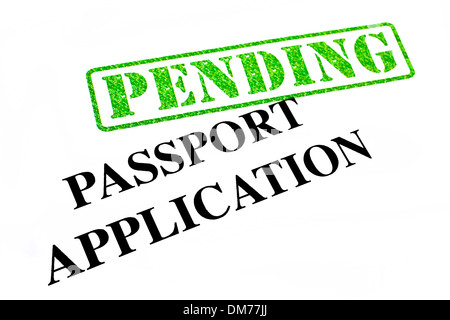 Passport Application is PENDING. Stock Photo