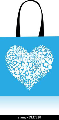 Shopping bag design, floral heart shape Stock Vector