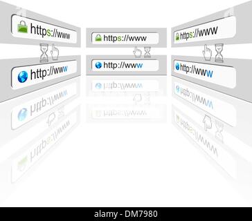 Secure web connection on a web browser Stock Vector