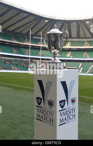 London, UK. 12th Dec, 2013. The Varsity Cup on display at the Varsity Match between Oxford and Cambridge from Twickenham Stadium. Credit:  Action Plus Sports/Alamy Live News Stock Photo