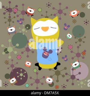 sleeping owl Stock Vector