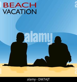 Couple Beach Vacation Stock Vector