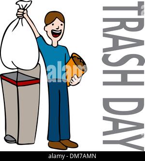 Trash Day Man Stock Vector