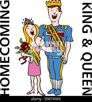 Homecoming King and Queen Stock Vector